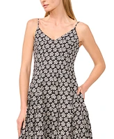 CeCe Women's Printed Sleeveless A-Line Midi Dress
