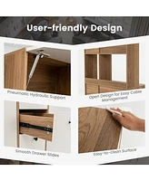 71 Inch Kitchen Pantry with 3 Storage Cabinet and 3 Deep Drawers
