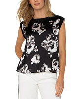 Liverpool Los Angeles Women's Printed Satin-Front Top