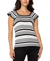 Liverpool Los Angeles Women's Ruffled-Sleeve Sweater