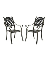 Mondawe Outdoor Cast Aluminum Dining Armchair