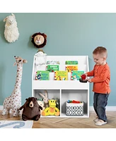 Kids Wooden Bookshelf Bookcase Children Toy Storage Cabinet Organizer