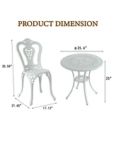 Patio Bistro Set of 3 Table and Chairs Outdoor Dining Chairs, Bronze