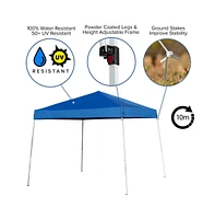 Tamar 10'X10' Weather Resistant, Uv Coated Pop Up Canopy Tent With Reinforced Corners, Height Adjustable Frame And Carry Bag