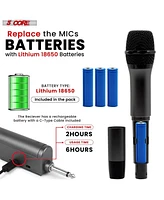5 Core Wireless Microphone Pair Uhf Professional Handheld Microfonos Inalambricos Cordless Mic System Wm Uhf 02-red+Blk