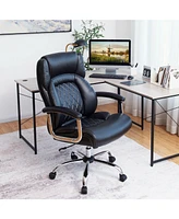 Height Adjustable Big and Tall Office Chair Computer Desk with Metal Base