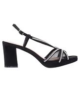 Nina Women's Bonney Rhinestone Square Toe Dress Sandals