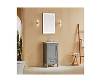 Casainc Fully Assembled 18" Freestanding Single Bathroom Vanity with 2 Handles Sets