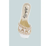 Vacay Babe Lake Como Beaded Slip-On Heels