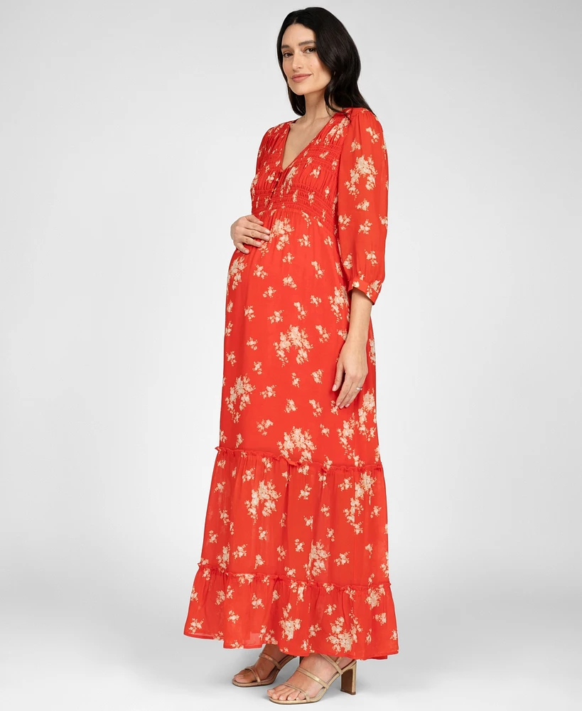Seraphine Women's Maternity Shirred Bodice Maxi Dress