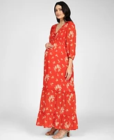 Seraphine Women's Maternity Shirred Bodice Maxi Dress