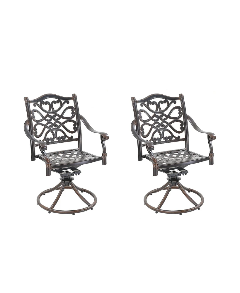 Patio Dinning Swivel Chair Set of 2 Outdoor Swivel Rocker Patio Chairs Bistro Chairs Outdoor Dining Chairs