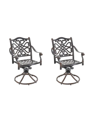 Patio Dinning Swivel Chair Set of 2 Outdoor Swivel Rocker Patio Chairs Bistro Chairs Outdoor Dining Chairs