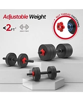Joroto Adjustable Dumbbell Set, Weights Dumbbells Set with Connector, 4 in1 Workout Weight Set for Home Gym Used as Barbell, Kettlebells, Push up Stan