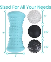 Joroto Massage Ball Set (4 Piece) - Foot Pain Hot Cold Therapy Kit - Plantar Fasciitis, Heel Spur, Sore Muscles, Trigger Point