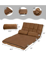 6-Position Foldable Floor Sofa Bed with Detachable Cloth Cover