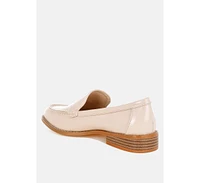 Corleone Pleather Stacked Heel Loafers