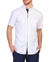 Tailorbyrd Men's Solid Linen Blend Short Sleeve Shirt