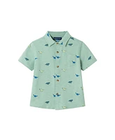 Andy & Evan Toddler Boys Toddler/Child Lt Green Dino Print Knit Buttondown Set