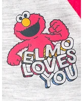 Sesame Street Little Boys Cookie Monster Pullover Hoodie and French Terry Shorts