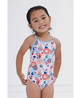 Avengers Toddler Girls Racerback Upf 50+ One Piece Bathing Suit