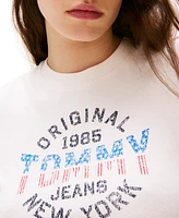 Tommy Jeans Women's Slim-Fit Ribbed Americana Graphic T-Shirt