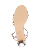 Nina Women's Bettany Mid Heel Crytal Asymmetrical Straps