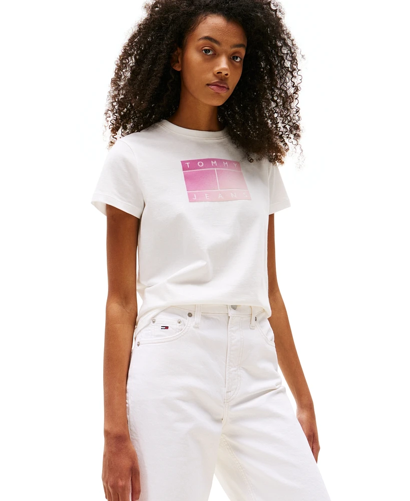 Tommy Jeans Women's Cotton Gradient Flag Graphic T-Shirt