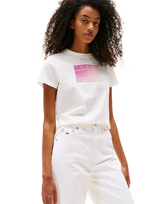 Tommy Jeans Women's Cotton Gradient Flag Graphic T-Shirt