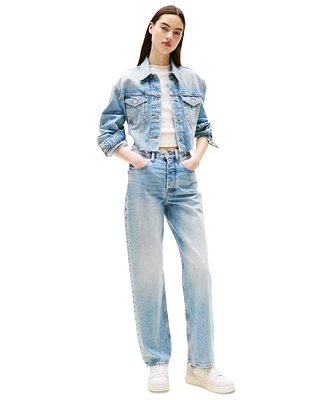 Tommy Jeans Women's Layla Cotton High-Rise Slim Straight