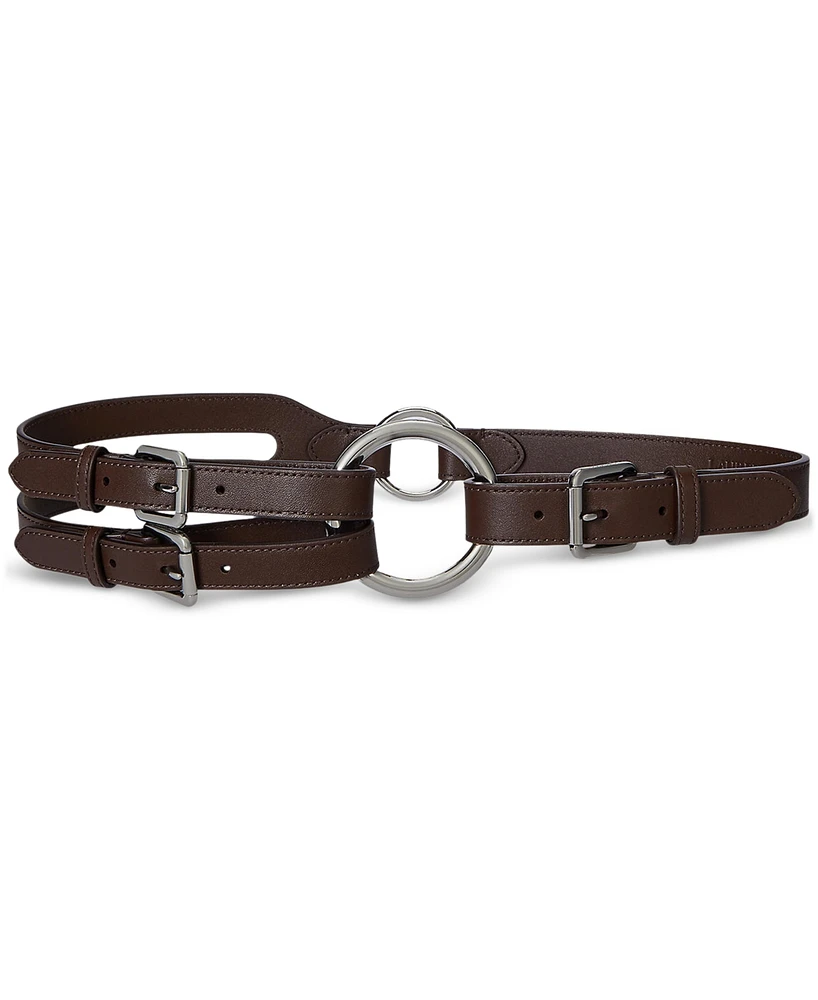 Lauren Ralph Tri-Strap O-Ring Leather Belt