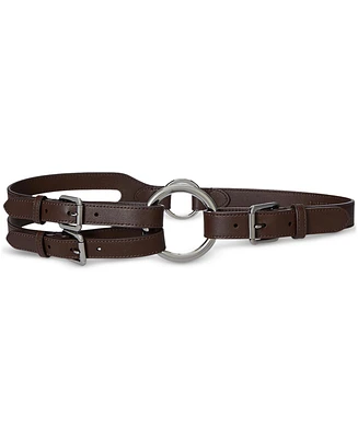 Lauren Ralph Tri-Strap O-Ring Leather Belt