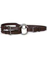 Lauren Ralph Tri-Strap O-Ring Leather Belt