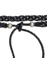 Lauren Ralph Braided Leather Tassel-Tie Belt