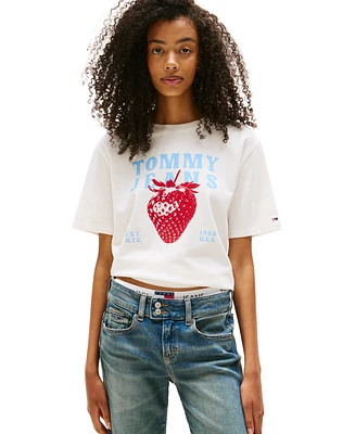 Tommy Jeans Women's Relaxed Strawberry Graphic T-Shirt