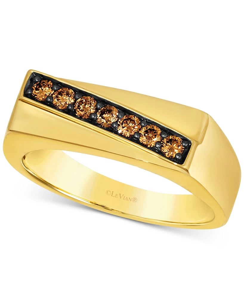 Le Vian Men's Chocolatier Chocolate Diamond Ring (1/3 ct. t.w.) in 14k Yellow Gold