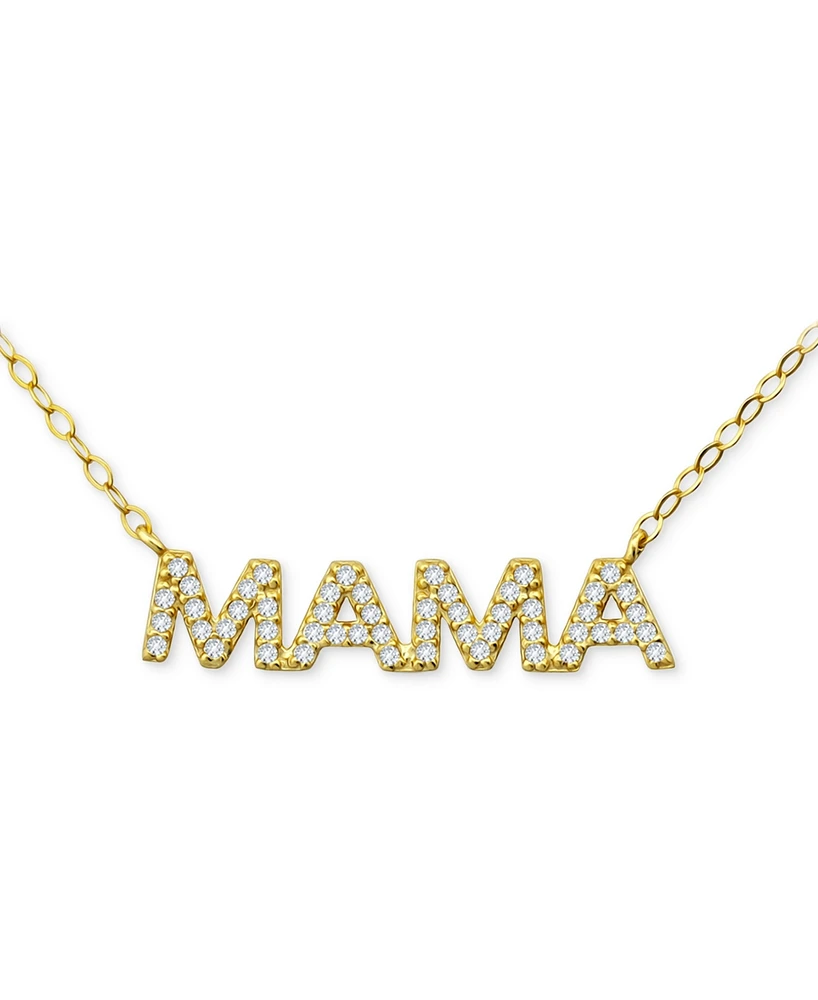 Giani Bernini Cubic Zirconia Mama Pendant Necklace 18k Gold-Plated Sterling Silver (also Silver), 16" + 2" extender, Exclusively at Mac