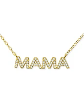 Giani Bernini Cubic Zirconia Mama Pendant Necklace 18k Gold-Plated Sterling Silver (also Silver), 16" + 2" extender, Exclusively at Mac