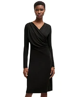 Boss by Hugo Women's Stretch Crepe Wrap-Front Dress