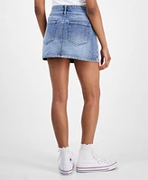 Celebrity Pink Juniors' Double-Button Mini Denim Skirt