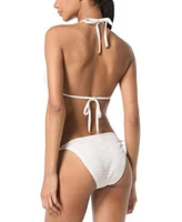 Michael Michael Kors Womens Crochet Halter String Tie Triangle Bikini Crochet String Tie Bottom