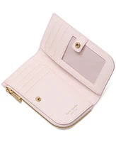 kate spade new york Devin Spring Pansies Small Slim Leather Bifold Wallet