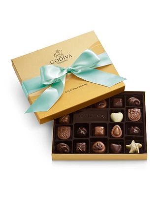 Godiva Assorted Milk Chocolate Gift Box with Aqua Ribbon