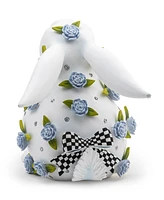 Mackenzie-Childs Patience Brewster Periwinkle Peony Sitting Rabbit Figurine