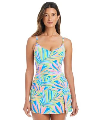 Bleu By Rod Beattie Womens On The Bright Side Printed Underwire Tankini Top High Waist Swim Skirt