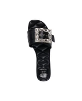 Gc Shoes Women's Bianca Rhinestone Buckle Flat Sandals