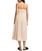 Lucky Brand Women's Empire Corset Poplin Midi Dress