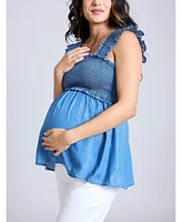 Motherhood Maternity Ruffle Sleeve Detail Top