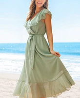 Cupshe Women's Soft Aura Green Midi Beach Dress