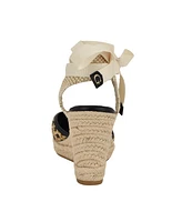 Guess Women's Cylenam Ankle Wrap Espadrille Wedge Sandals